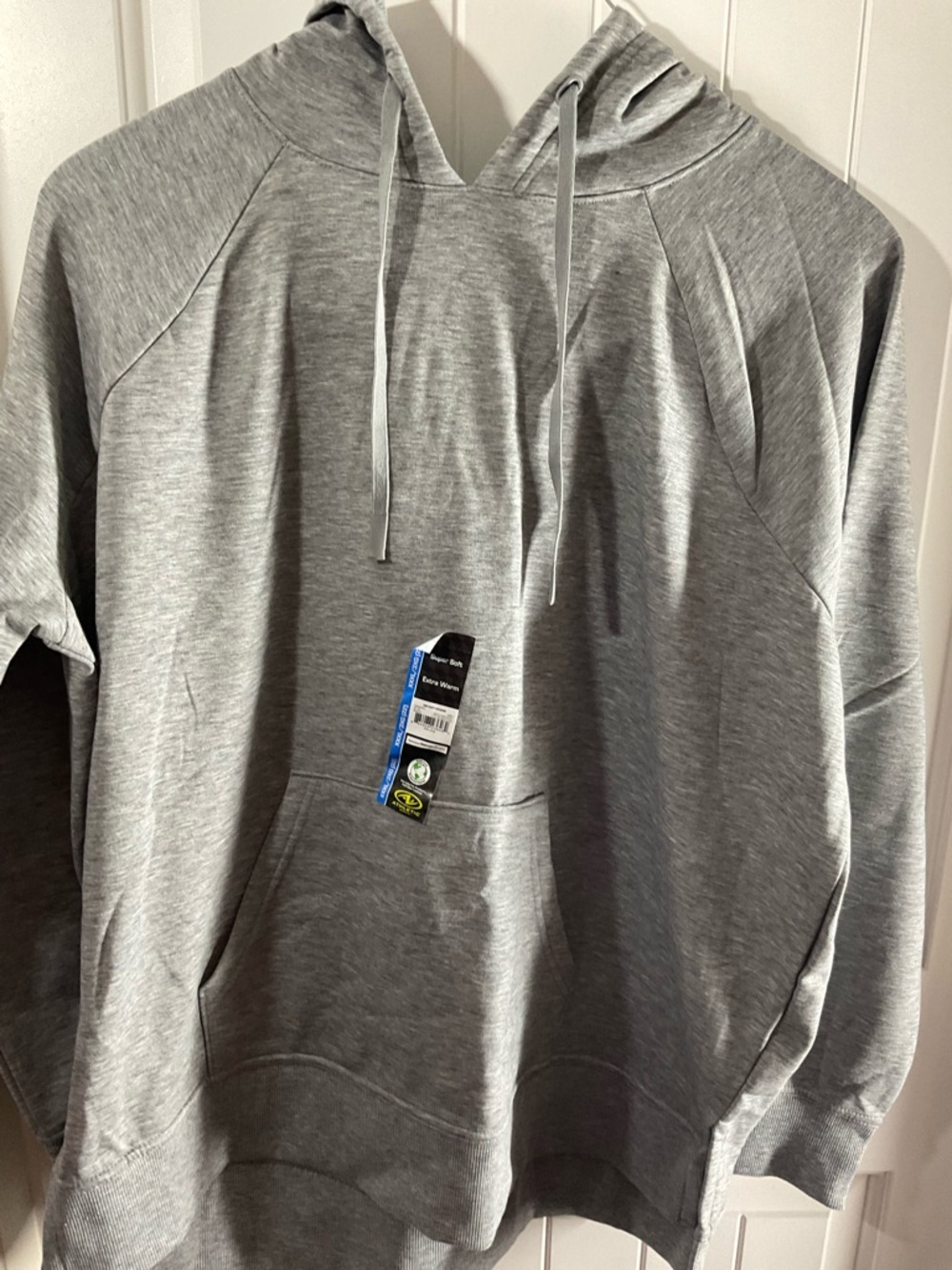 Athletic Works Gray Hooded Pullover Sweatshirt with Kangaroo Pocket